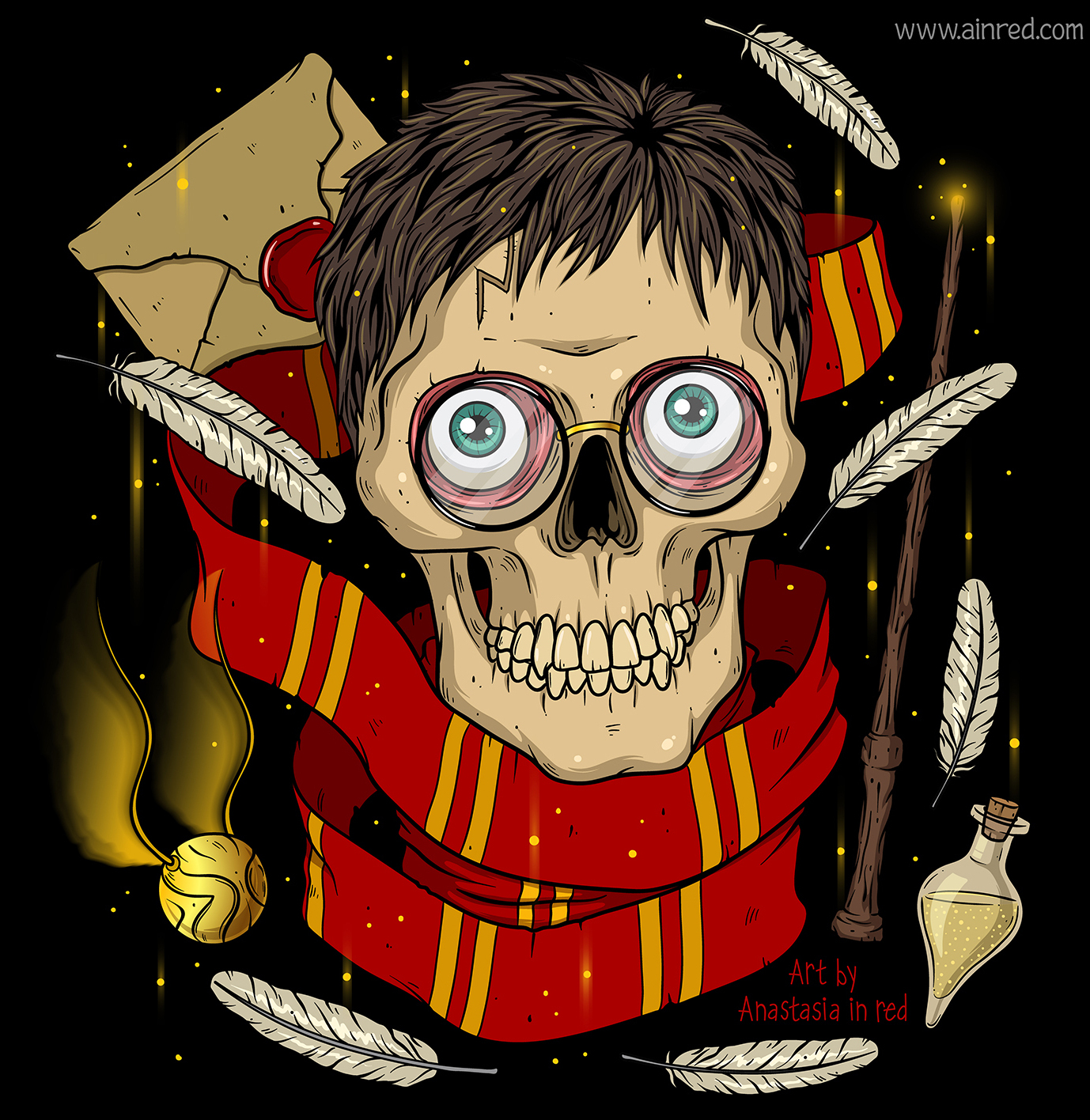 Harry Potter as a skull  