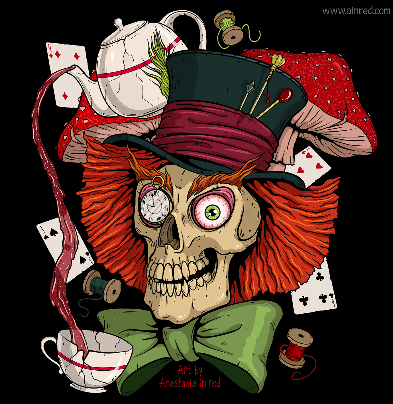 The Mad Hatter as a skull