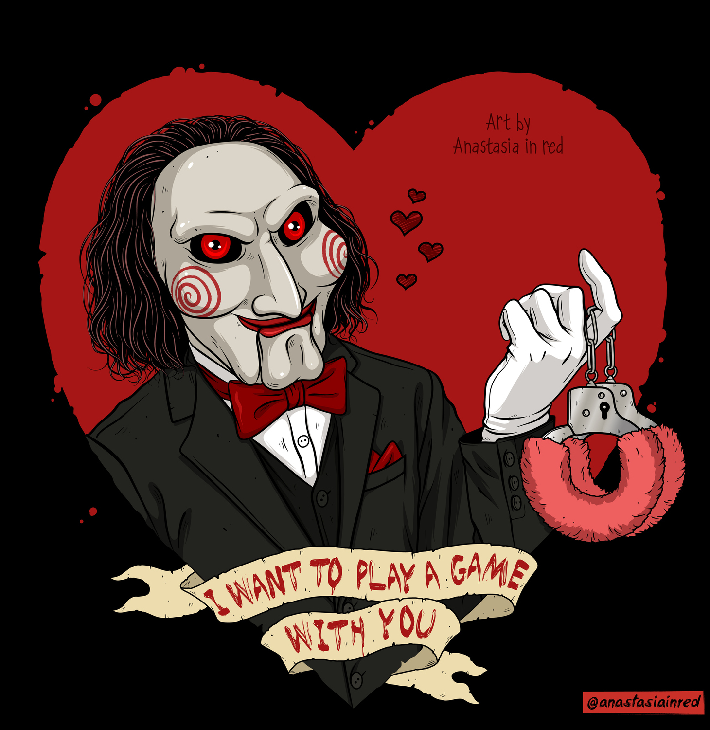 Horror Valentine's card in John Kramer style